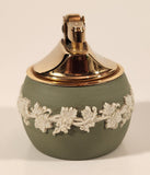 Vintage Wedgwood Jasperware Green With White Cameo 2 1/2" Tall Gas Table Lighter