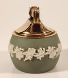 Vintage Wedgwood Jasperware Green With White Cameo 2 1/2" Tall Gas Table Lighter