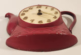 Vintage 1967 Sexton 1501 Teapot Red 10 1/4" Cast Metal Wall Clock Made in USA