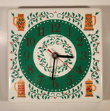 Vintage Phinney Walker Electro-cell Steins and Holly White and Green 8" x 8" Plastic Wall Clock