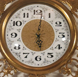 Vintage Ornate Peacock Birds Brass Metal Wall Clock with Glass Face