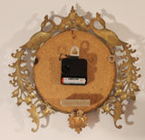 Vintage Ornate Peacock Birds Brass Metal Wall Clock with Glass Face