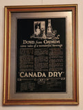 Rare Vintage Canada Dry Down From Canada Came Tales Of A Wonderful Beverage The 20c Bottle 23" x 32" Wood Framed Pub Mirror