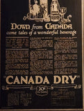 Rare Vintage Canada Dry Down From Canada Came Tales Of A Wonderful Beverage The 20c Bottle 23" x 32" Wood Framed Pub Mirror
