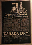 Rare Vintage Canada Dry Down From Canada Came Tales Of A Wonderful Beverage The 20c Bottle 23" x 32" Wood Framed Pub Mirror