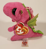 2017 TY Beanie Boos Darla Dragon Pink 4" Clip On Stuffed Plush Toy New with Tag