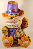 Rare 1997 Play By Play Garfield Cheshire Cat with Purple Hat and Rainbow Vest 18" Stuffed Plush Toy