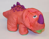 1992 Fisher Price Puffalump Dino Roars Pink Dinosaur 18" Stuffed Plush Toy
