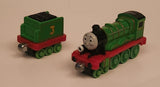 2009 Mattel Gullane Thomas The Train & Friends Take n Play #3 Henry With Henry's Tender Coal Car Green Magnetic Die Cast Toy Vehicle Set T0200
