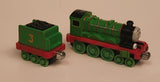 2009 Mattel Gullane Thomas The Train & Friends Take n Play #3 Henry With Henry's Tender Coal Car Green Magnetic Die Cast Toy Vehicle Set T0200