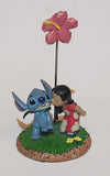 Disneyland Resort Disney Parks Authentic Original Lilo Kissing Stitch Below Pink Flower 5 1/4" Resin Ornament