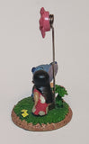 Disneyland Resort Disney Parks Authentic Original Lilo Kissing Stitch Below Pink Flower 5 1/4" Resin Ornament