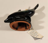 Vintage Blue Mountain Pottery 8" Tall Dolphin Animal Figurine Ornament