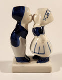 Vintage Delft Blue Holland Hand Painted Kissing Couple Boy and Girl 4" Tall Porcelain Figurine