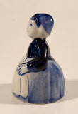 Vintage E.H. Delft Blue Dutch Girl 2 3/8" Miniature Bell Ornament