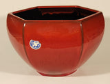Rare Vintage Blue Mountain Pottery Red Drip Glaze Hexagon Shaped Bowl