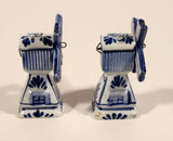 Delft Blue Windmill 3" Porcelain Salt and Pepper Shakers Set of 2