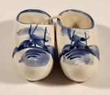 Delft Blue Holland Windmill Decor 2" Long Ceramic Clog Shoes Set