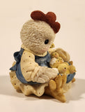 1995 Enesco Mary's Hen House "Don't Count Your Chickens Until They're Hatched" 2 3/4" Resin Figurine