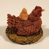 1997 Stratford Collection Chicken Hen with Chicks Miniature 1 1/4" Resin Figurine