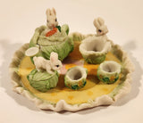 Bunny Rabbits In Cabbage Patch Themed Miniature Resin Tea Set