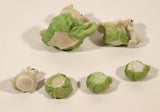 Bunny Rabbits In Cabbage Patch Themed Miniature Resin Tea Set