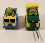 2023 Viacom TMNT Teenage Mutant Ninja Turtles Rad Rip Racers Raphael and Donatello Plastic Toy Vehicles Set of 2 with One Rip Cord