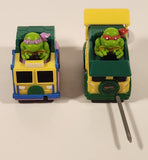 2023 Viacom TMNT Teenage Mutant Ninja Turtles Rad Rip Racers Raphael and Donatello Plastic Toy Vehicles Set of 2 with One Rip Cord