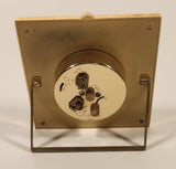Vintage Bulova Caravelle Ornate Gold Tone Framed Brass Desk Clock Made in Japan