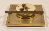 Vintage Bulova Caravelle Ornate Gold Tone Framed Brass Desk Clock Made in Japan