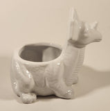 White Dinosaur 5 1/2" Ceramic Succulent Planter Pot