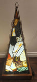 Large 39" Custom Handmade Seagulls Nautical Ocean Seascape Leaded Slag Glass Pyramidal Lamp