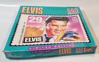1992 Milton Bradley Elvis Limited Edition Rock & Roll Singer 1935-1977 Stamp Themed 18" x 24" 550 Piece Puzzle