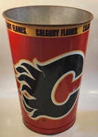 Wincraft NHL Calgary Flames Ice Hockey Team 15" Tall Metal Trash Pail Garbage Can