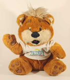 Vintage 1989 Zeller's Zeddy Brown Teddy Bear Mascot 14" Stuffed Plush Toy with Original Bag and Sticker