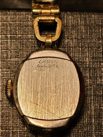 Antique Gruen Precision Guildite Excalibur Ladies 12K Gold Quartz Wristwatch Made in England
