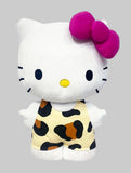 Hello Kitty Jungle Leopard Print Dress with Hot Pink Bow 18" Stuffed Plush Toy Pillow