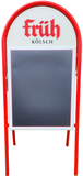 Fruh Kolsch Beer Red Metal 23" x 51" Chalkboard Sidewalk Sign