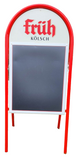 Fruh Kolsch Beer Red Metal 23" x 51" Chalkboard Sidewalk Sign
