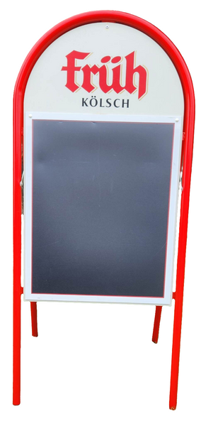 Fruh Kolsch Beer Red Metal 23" x 51" Chalkboard Sidewalk Sign