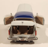 2008 Motor Max No. 73302 American Graffiti 1955 Chrysler 300C White with Blue Roof 1/24 Scale Die Cast Toy Car Vehicle with Opening Doors Hood Trunk