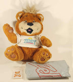 Vintage 1989 Zeller's Zeddy Brown Teddy Bear Mascot 14" Stuffed Plush Toy with Original Bag and Sticker