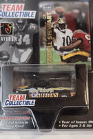 1999 Fleer Skybox White Rose Collectibles NFL Pittsburgh Steelers GMC Yukon Black Die Cast Toy Car Vehicle and Kordell Stewart Trading Card New in Package