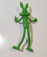 Bendable Green 5 1/2" Tall Rubber Bunny Rabbit Toy Figure