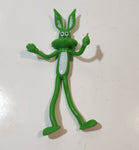 Bendable Green 5 1/2" Tall Rubber Bunny Rabbit Toy Figure