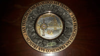 Vintage San Francisco Chokin Plate in Black 24KT Gold - Treasure Valley Antiques & Collectibles