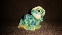 Small Frog in Bikini and Sun Hat Lounging Out on a Lilly Pad Decorative Ornament - Treasure Valley Antiques & Collectibles