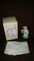 Cherished Teddies Boy Holding Panda Figurine 1996 #202347 In Box w/ Certificate - Treasure Valley Antiques & Collectibles