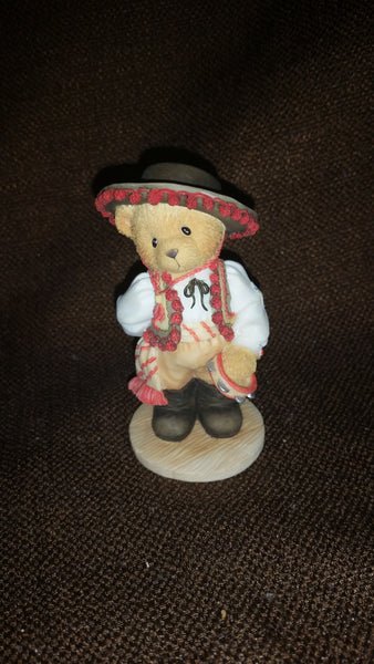 Cherished Teddies Boy With Tambourine Figurine Spain "You Make Everyday A Fiesta" - Treasure Valley Antiques & Collectibles