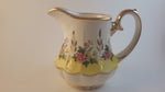 Vintage 1950s Sadler Creamer Gold Trimmed, Yellow and Pink Daisy Yellow Ringed Numbered - Treasure Valley Antiques & Collectibles